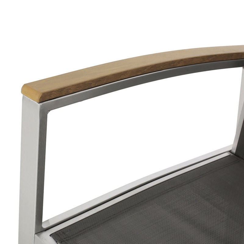 Chaise de salle à manger pour jardin extérieur, Noir / argenté