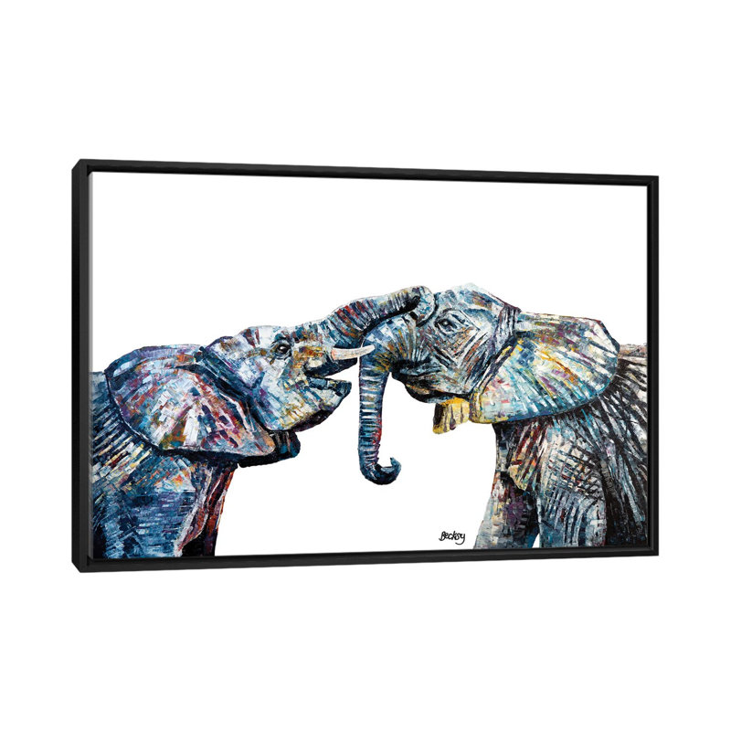 « bahati & bashasha », reproduction sur toile, Pas de tapis, Toile avec cadre noir, H 18 po x l 26 po x P 1,5 po