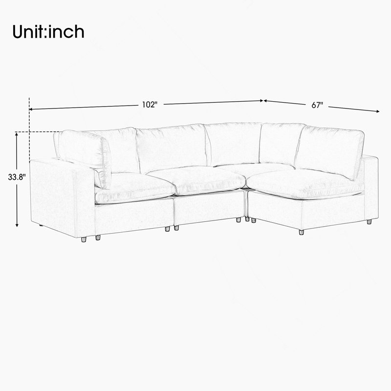 Canapé rembourré avec ports de charge USB, charge sans fil et haut-parleur Bluetooth dans les bras