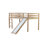 Twin Low Loft Bed with Slide, Ladder & Safety Guardrails – Rubber Wood Kids Bedroom Play Loft,Natural