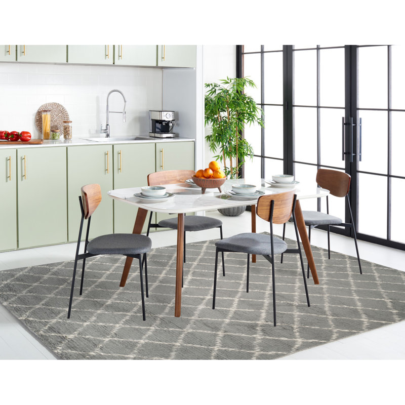 Tapis géométrique en laine / coton noué à la main Alimatou, Rectangle 9 pi x 12 pi