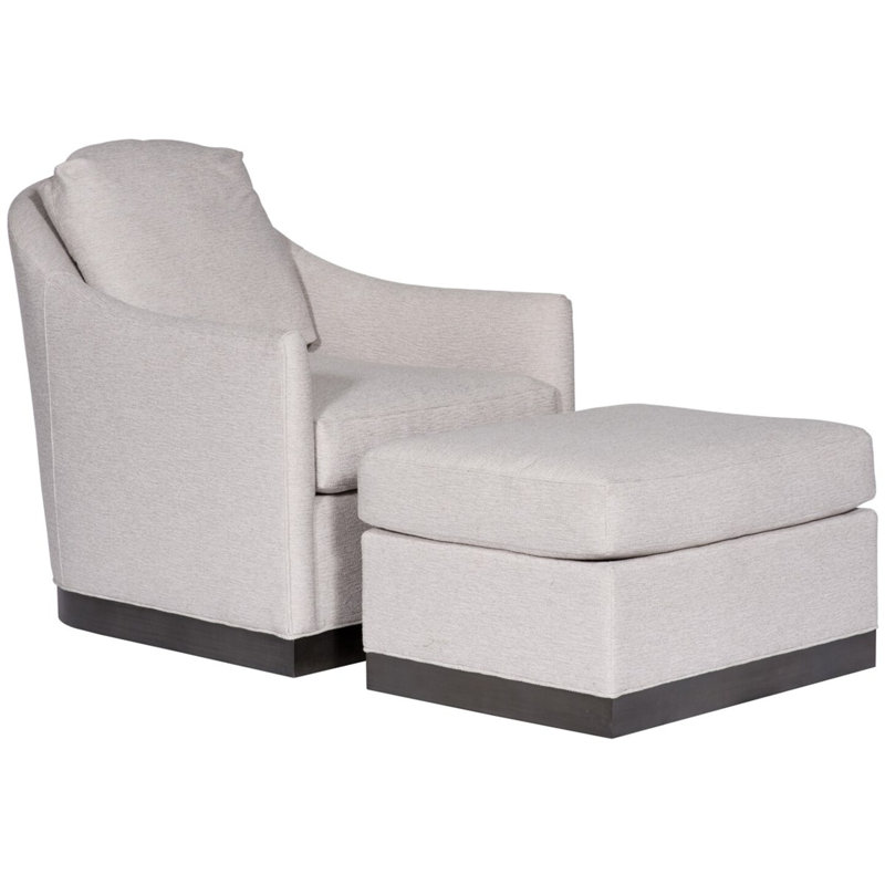 Ferrin Plinth Base Ottoman, Impala Linen, Dove Gray