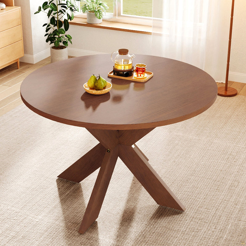 Table de salle à manger ronde de style campagne moderne, cerisier