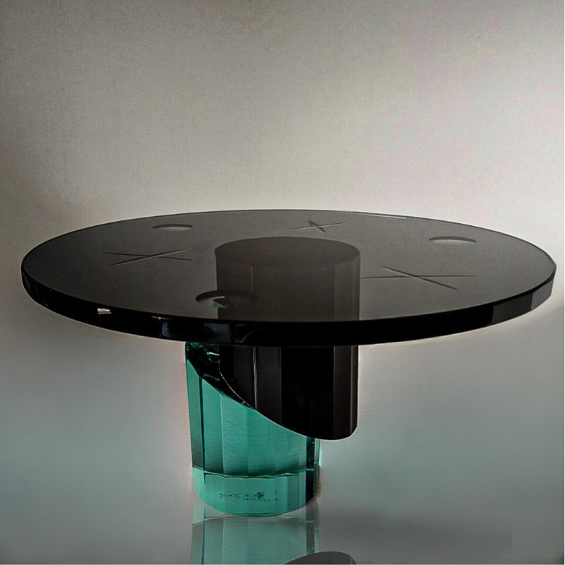 Handmade Turquoise and Clear Crystal Cake Stand