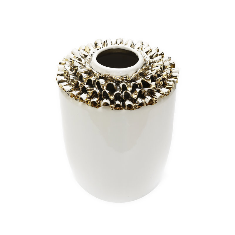 Vase en céramique blanche 10 "H