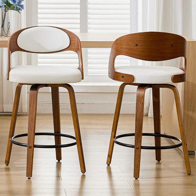 Tabouret de comptoir pivotant moderne en similicuir de 26 po
