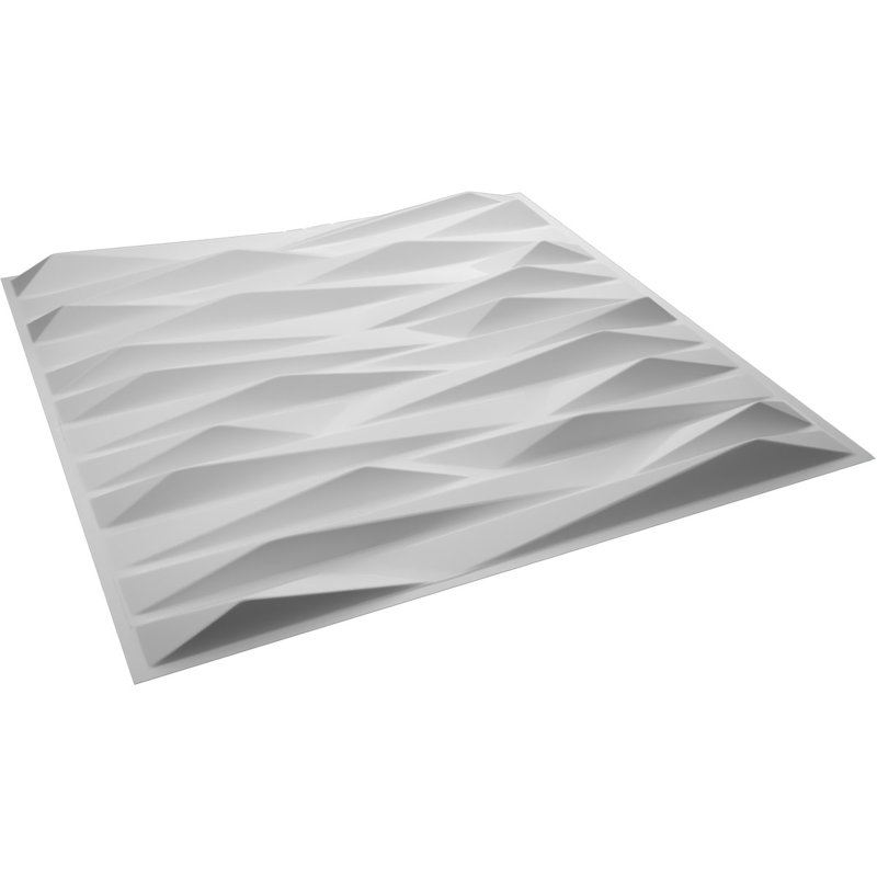 White Textured 3D PVC Decorative Wall Panels, 19.63" x 19.63" (12-Pack)