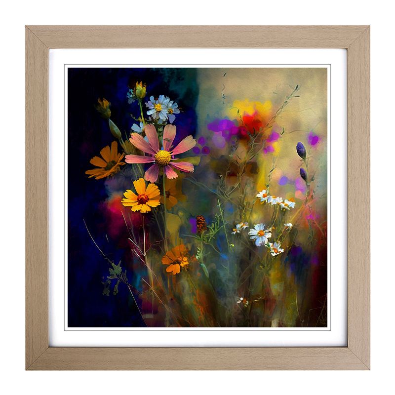 Wildflowers Impressionism - Framed Print, Oak