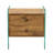 Double-Drawer Bedside Table. The Board Surface Is MDF With Wood Grain Sticker, And Both Sides Are Transparent Tempered Glass. The Design Is Simple And Elegant, With Excellent Storage Functions.