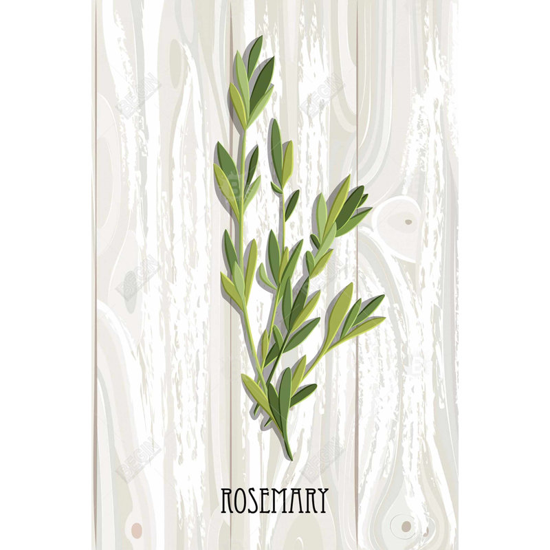 Rosemary on wood Bath Mat with Non-Slip Backing - Quick Dry Memory Foam Bathroom Rug - Absorbent - Modern Plush Spa-Style - Machine Washable