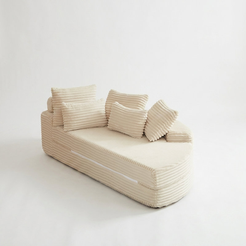 Canapé-lit inclinable 78,5 pouces 2-en-1, Beige