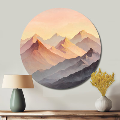 Golden Light On The Rose Crystal Peaks II - Traditional Pink Metal Art Print