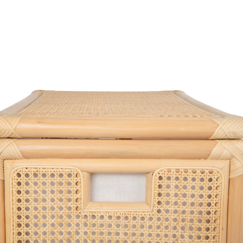 Rectangular Rattan Cane Clothes Hamper and Laundry Basket with Removable Liner & Lid, 2 Loads