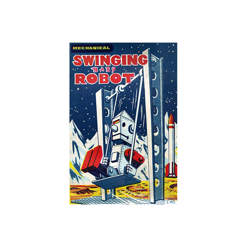 « swinging baby », affiche rétro, H 30 po x l 20 po x P 1,5 po