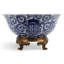 Porcelain Bowl With Bronze Blue White Emblem