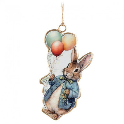 Easter Rabbit With Balloons Ornament