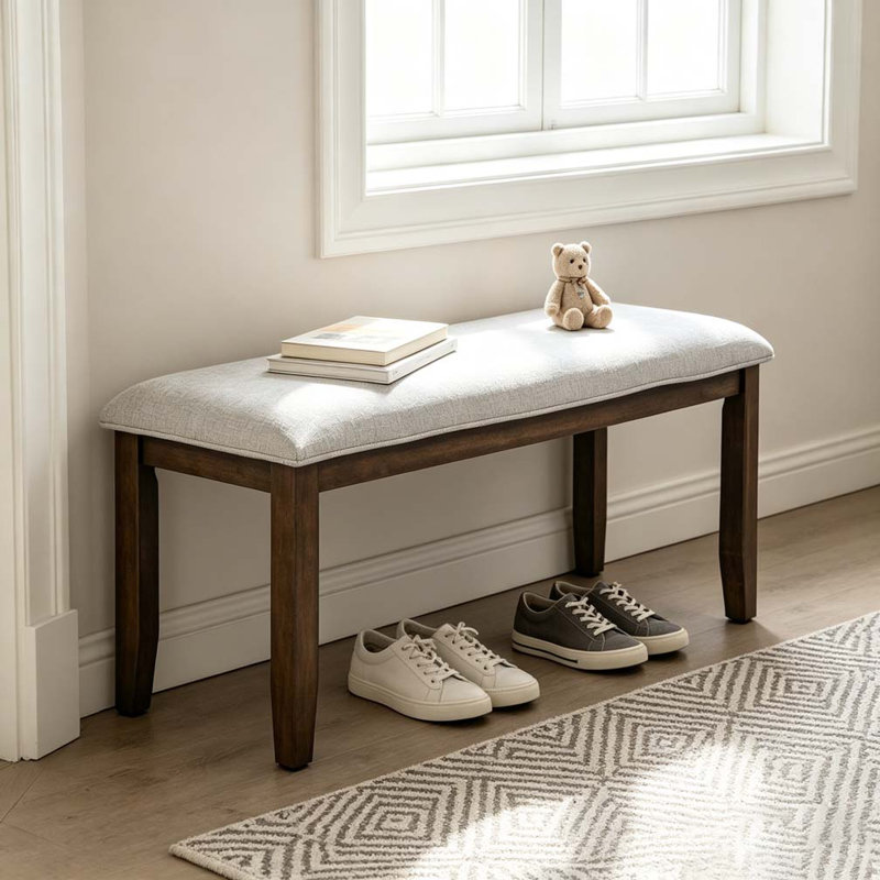 Banc rembourré pour chambre à coucher, Cerisier