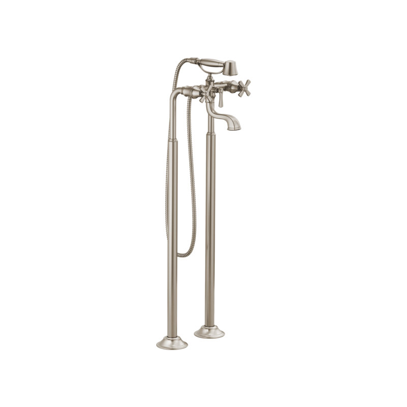 Rook® Two-Handle Tub Filler Trim Kit with Cross Handles, Luxe Nickel