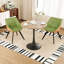 Élégant ensemble de table ronde en MDF et de chaises en cuir PU, expérience de salle à manger moderne de style Mid-Century pour la maison et le bureau