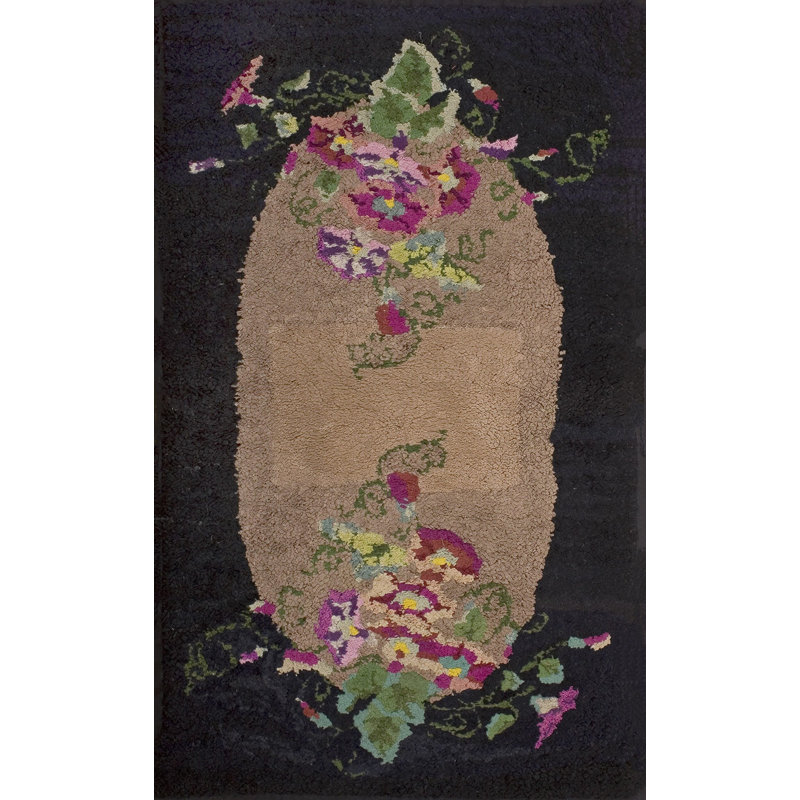 Antique American Hooked Rug America 1940s