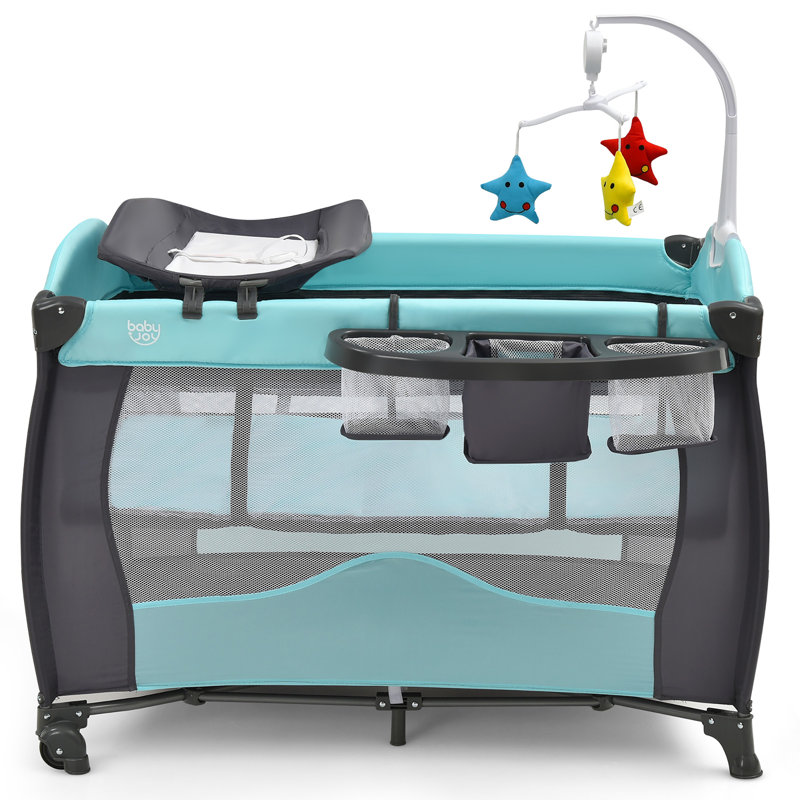 Syren Bassinet with Mattress and Stand, Green