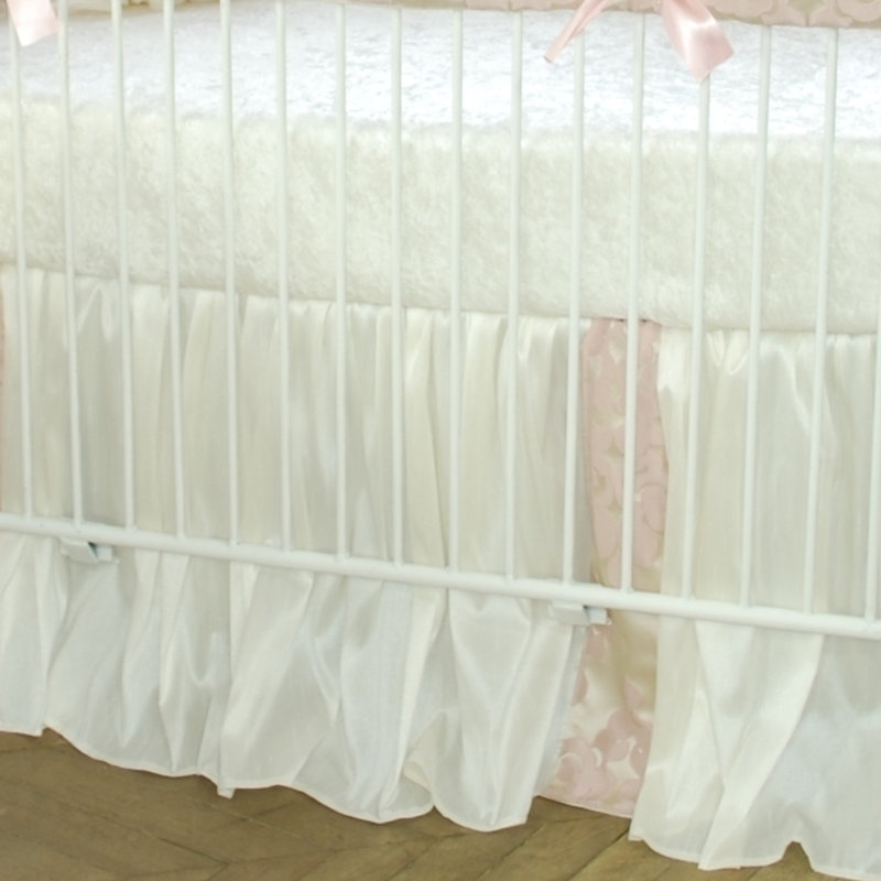 Blush Petal Crib Dust Ruffle / Skirt, 19" H x 30" W x 50" L