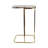 Side Table with Agate Top and Gold Metal Base, C-Shaped End Table for Living Room, Modern Accent Table, 24"-1600334079