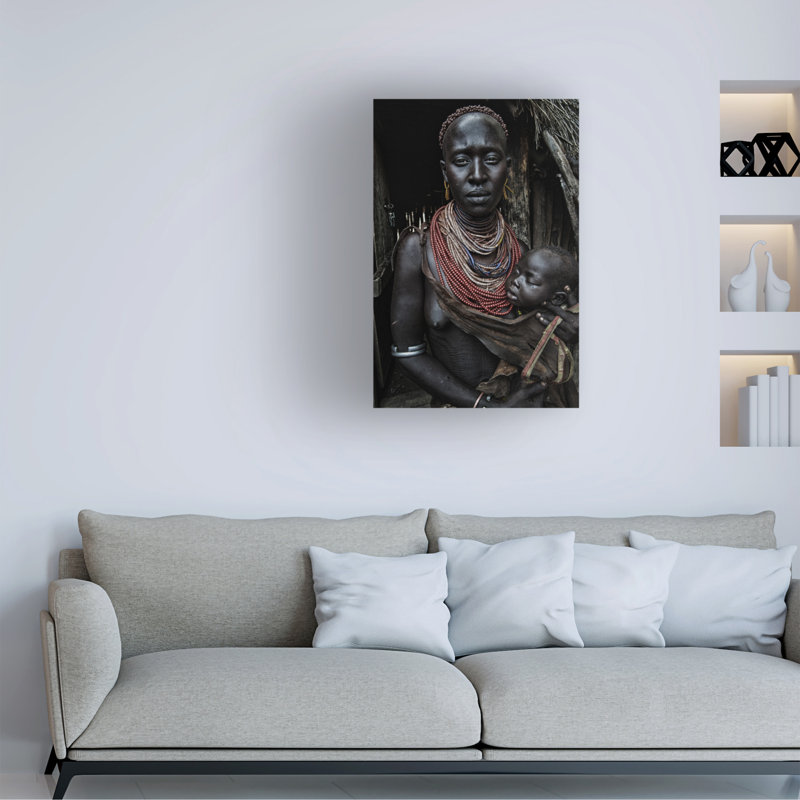 «Joxe Inazio Kesta Tribal Mother», art sur toile, H 19 po x l 12 po