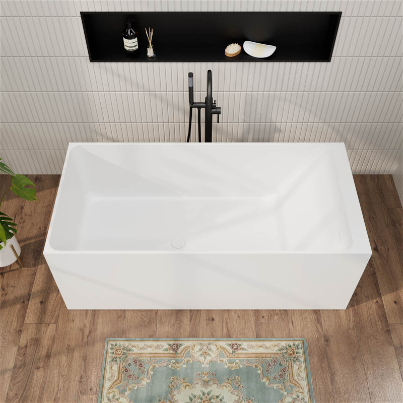 Dossier rectangulaire incliné blanc 59 po L 59 po