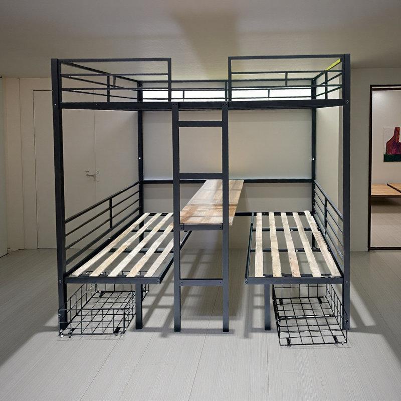 Loft Bed With Table Sets Transformable To Bunk, Full