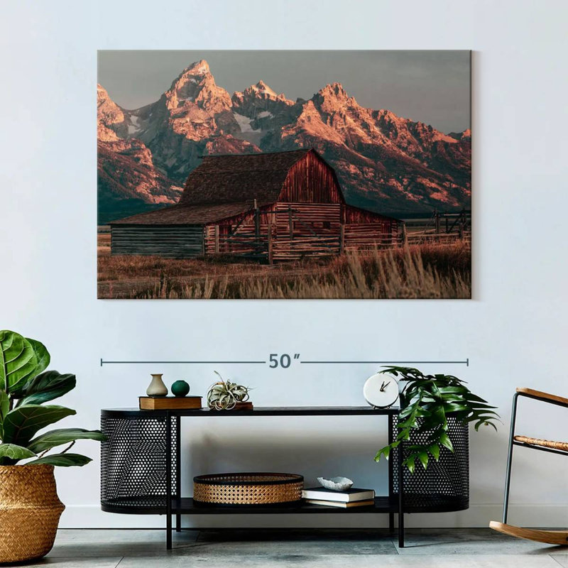 Lilie Scenic Teton Barn, H 34 po x l 51 po