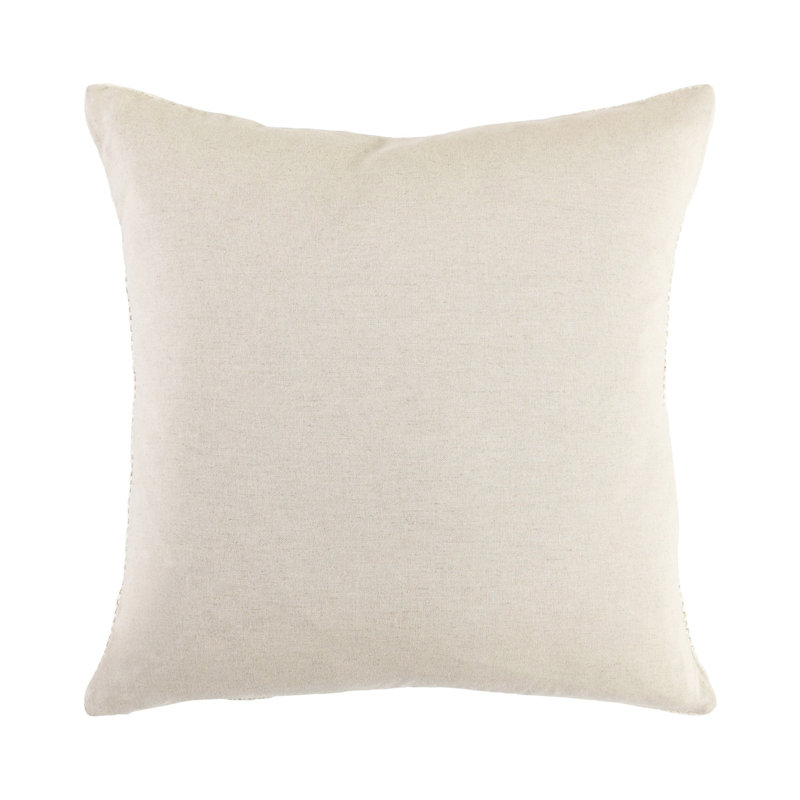Halter 22" Woven Jute Throw Pillow , Ivory, Square