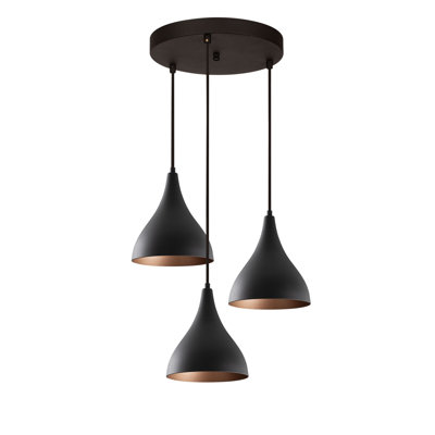 Luminaire suspendu conique à 3 lumières Excalibur