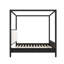 Grand lit plateforme à baldaquin en bois avec tête de lit tapissier, aucun sommier nécessaire, meubles de chambre à coucher, noir-129184027