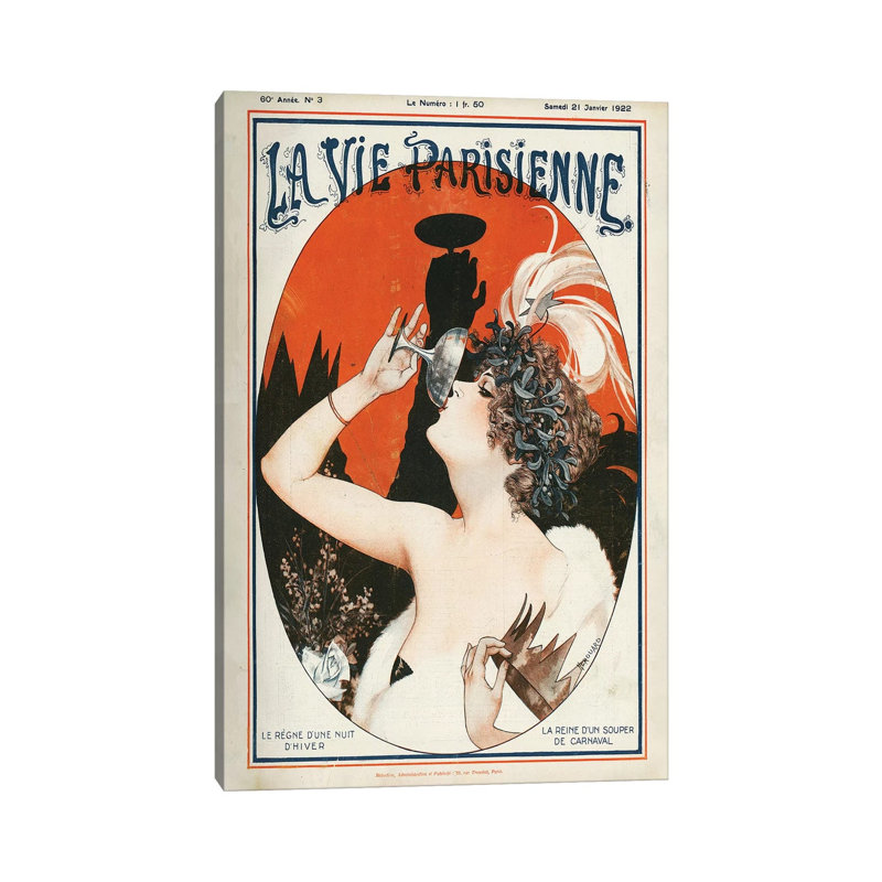 1922 La Vie Parisienne Magazine Cover by Cheri Herouard - Gallery-Wrapped Canvas Giclée on Canvas, Wrapped Canvas