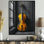 «Gray and Yellow Music Cello Chic - Music Jazz Wall Art