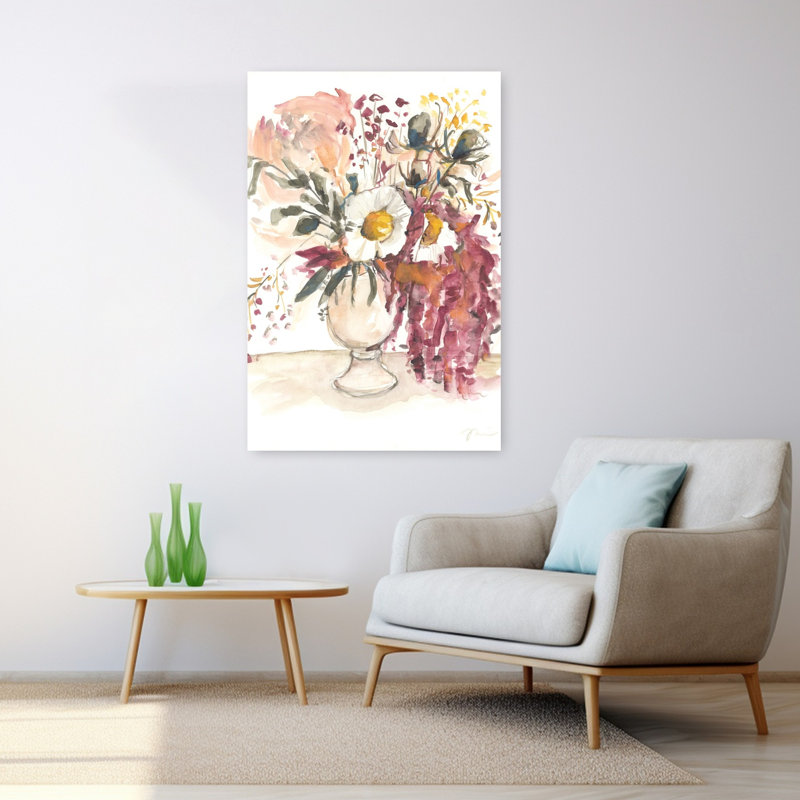«Step Into Fall», art floral abstrait contemporain, H 48 po x l 32 po
