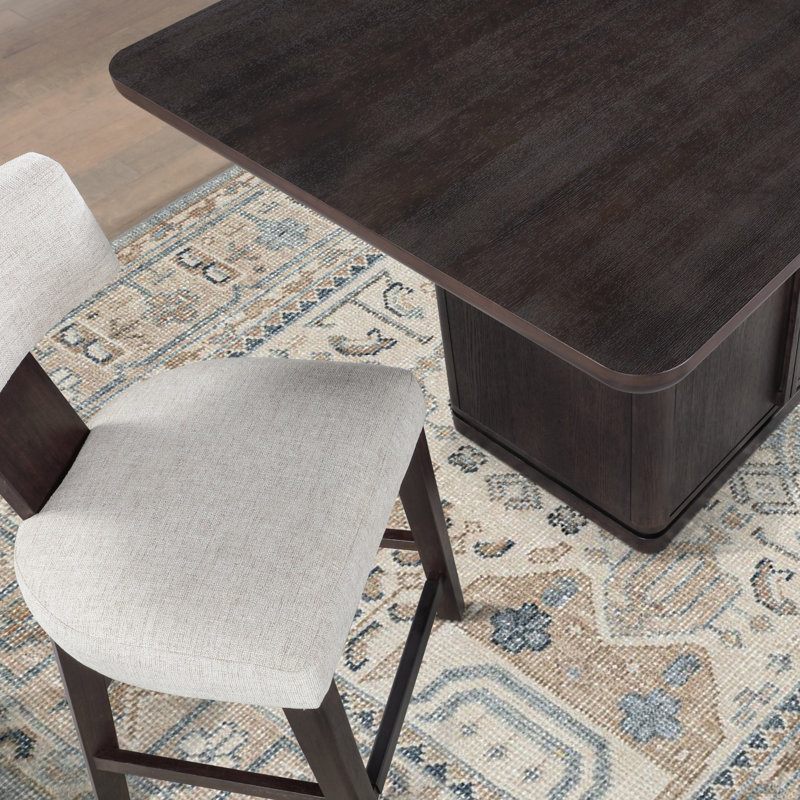 Oakley Wood Counter Set With Upholstered Chairs, 7 Pieces: Table, 6 Chairs