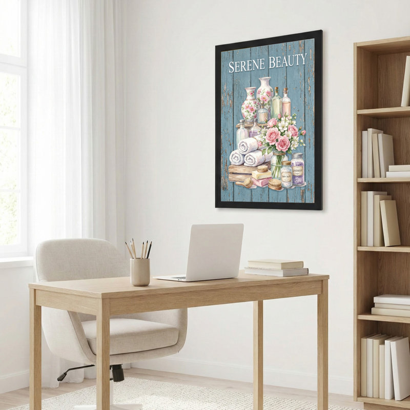 «Serene Beauty Floral and Spa Elements», ensemble de 1 reproduction d'art sur toile tendue, H 30 po x l 20 po