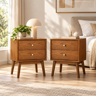 Barchov 46 cm W Solid Wood Bedside Table