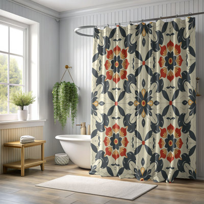 Nostalgic Tile - Rideau de douche Premium