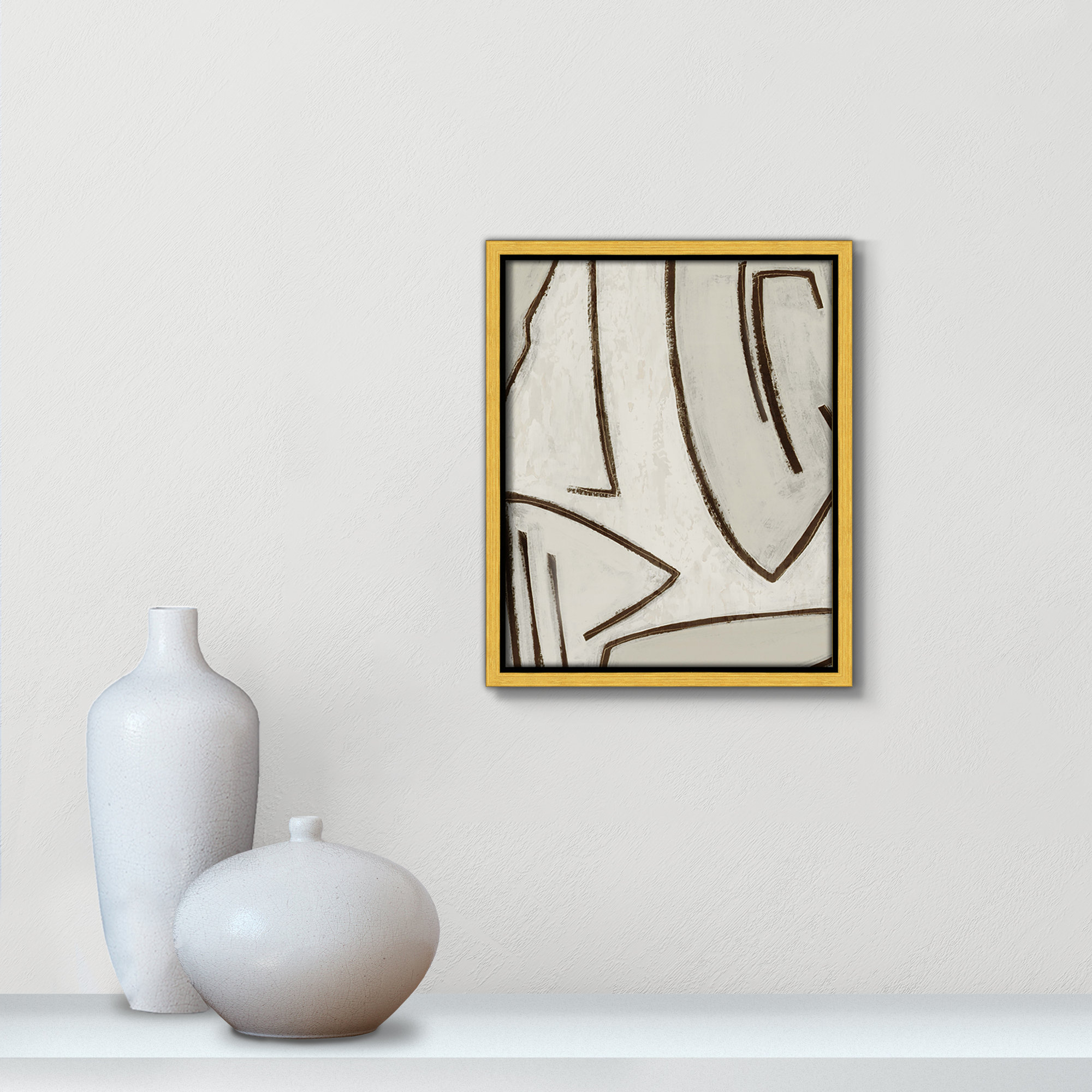 Line Work II, 9.5" W x 11.5" H, Gold