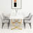 63" Modern Dining Table Kitchen Table With Faux Marble Table Top