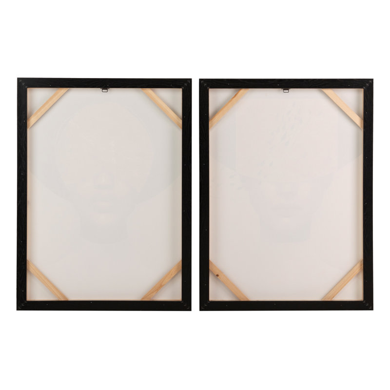 WOMEN SET 2 CANVAS W BLACK FRAME 60x4x80 CM - 2 Piece Floater Frame Print Set on Canvas