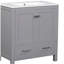 Armoire de salle de bain grise de 30 po, comptoir combiné sous le lavabo, armoire de rangement pour salle de bain avec 2 portes et 1 tiroir