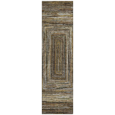Machine Washable Indoor/Outdoor Xhevrie ACN1725 Brown Rug