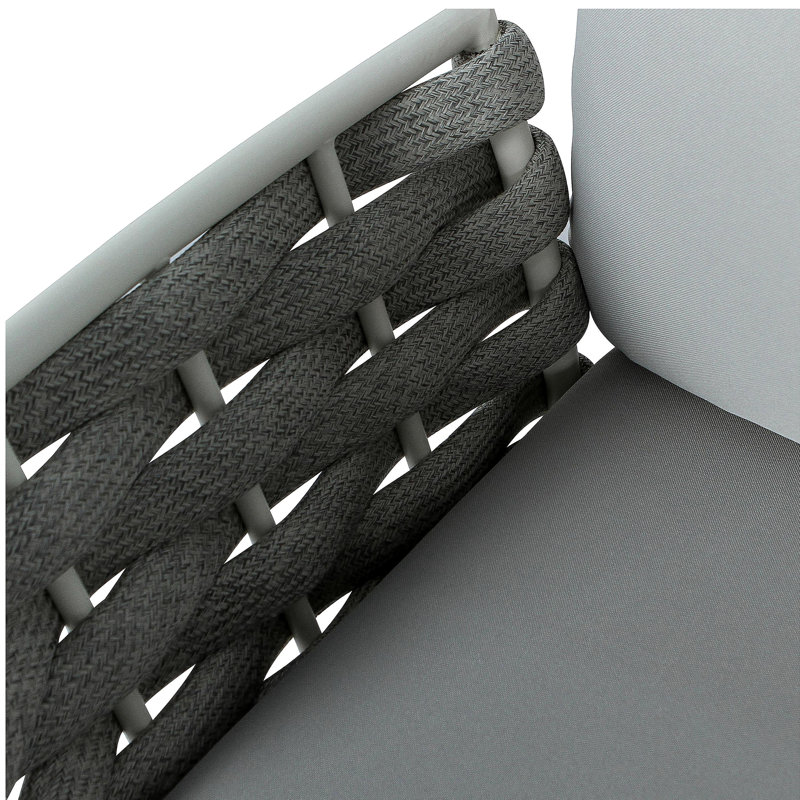 Mariano Steel 4-Pieces Coversation Set, Off White+Grey
