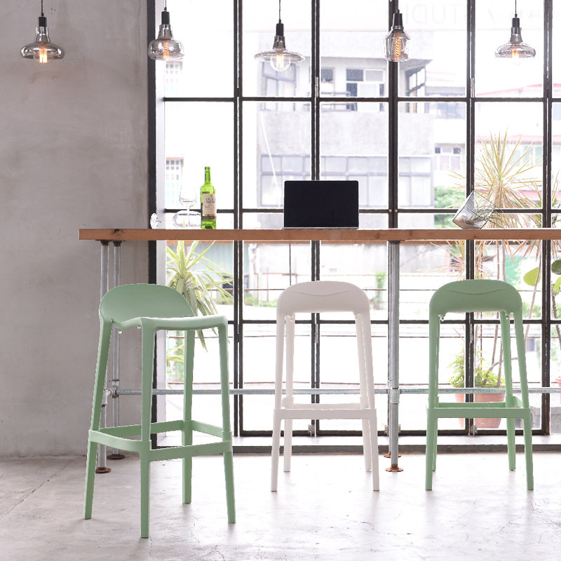 Tabouret à dossier bas Gardunio, ensemble de 2, Vert, Tabouret de bar (siège d’une hauteur de 30 po)