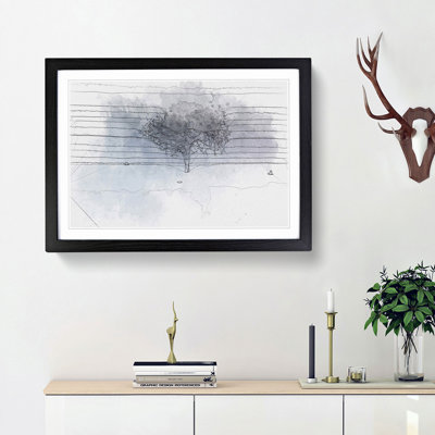 Birds Passing a Tree in Geneva in Abstract - Picture Frame Graphic Art Print
