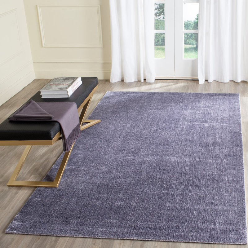 Tapis lavande noué à la main Mcelroy Aura, Rectangle 9 pi x 12 pi
